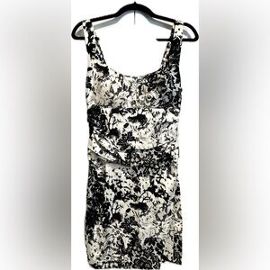Black and White Floral Women's Dress